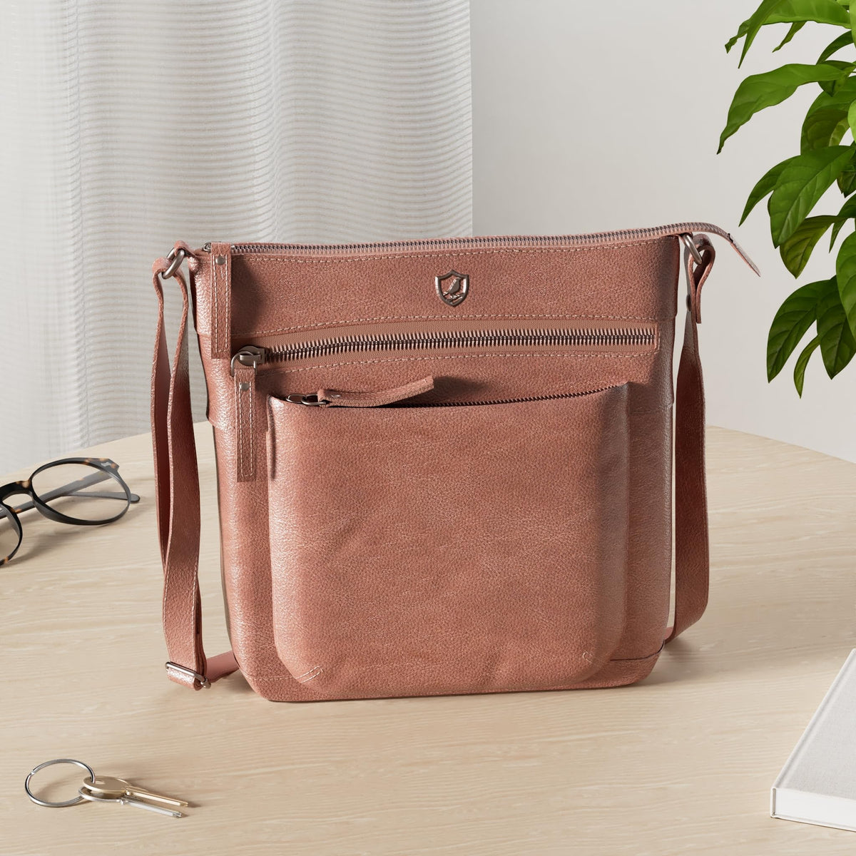 Small Genuine Leather Crossbody Bag with Adjustable Strap P6281
