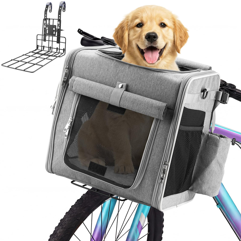 Expandable Dog Bike Basket with Mounting Bracket Q3107