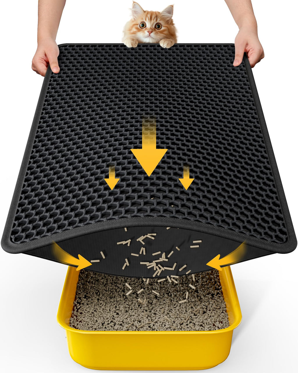 Cat Litter Mat 30 x 24 in Waterproof Non-Slip Black X74410