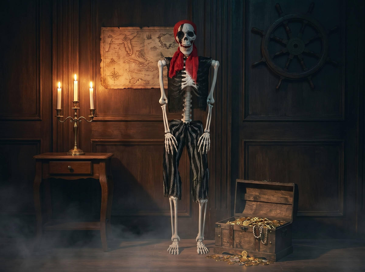 Life Size Pirate Skeleton Halloween Decoration T147810