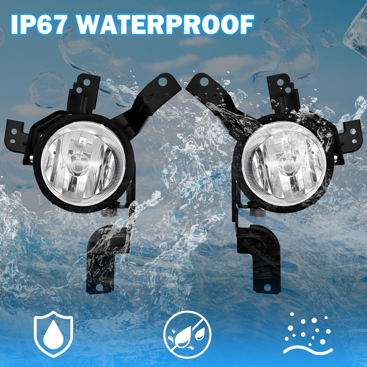 Driving Fog Lights with H11 12V 55W Halogen Bulbs & Switch and Wiring Kit J679866