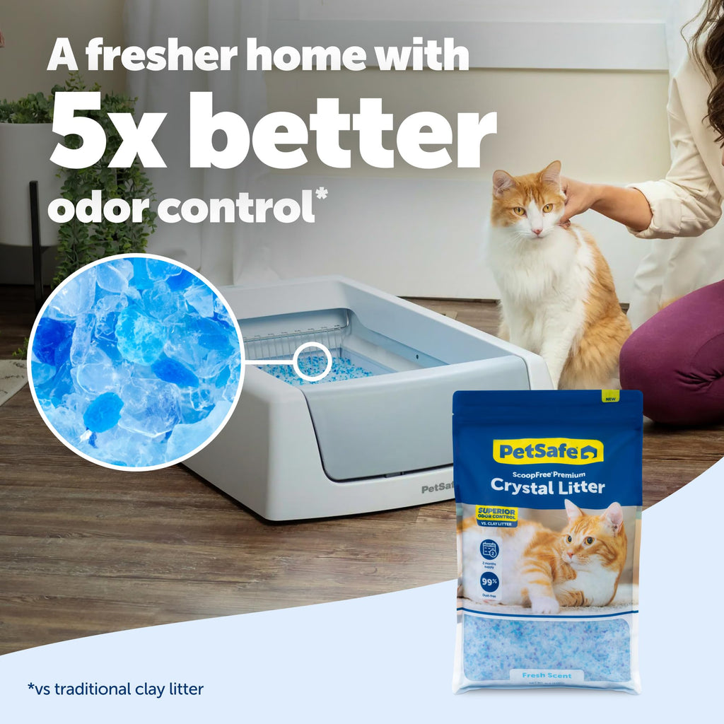Odor Control Crystal Cat Litter, Fresh Scent, 8 Lb Bag A750
