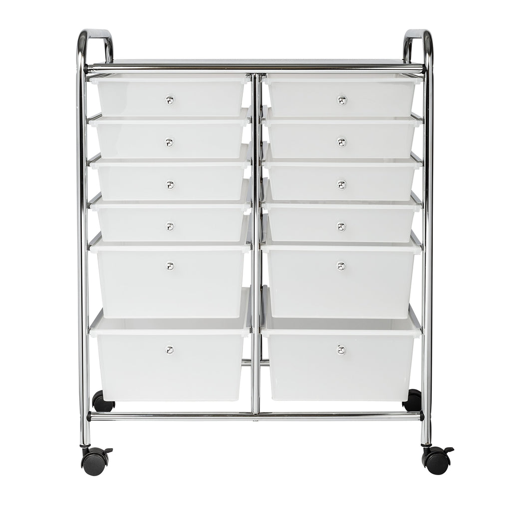 Rolling Craft Storage Cart, Clear, 12-Drawer R6443