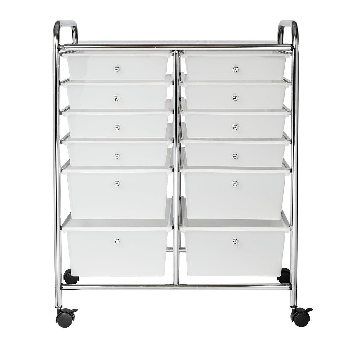 Rolling Craft Storage Cart, Clear, 12-Drawer R6443
