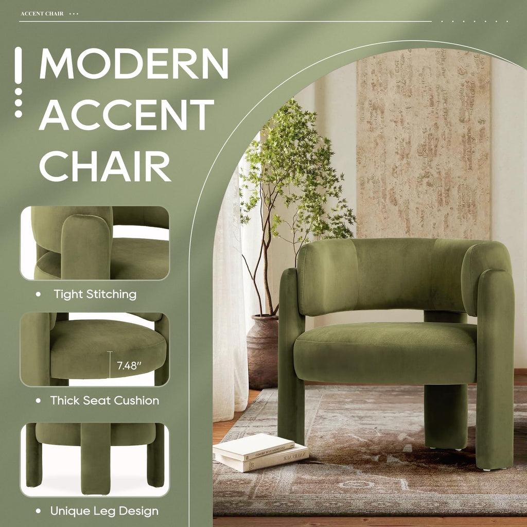 Velvet Accent Chair Set of 2 Green U557