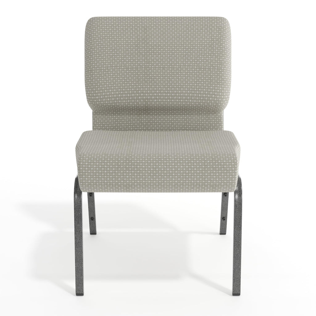 Gray Dot Fabric Stacking Church Chair Y190