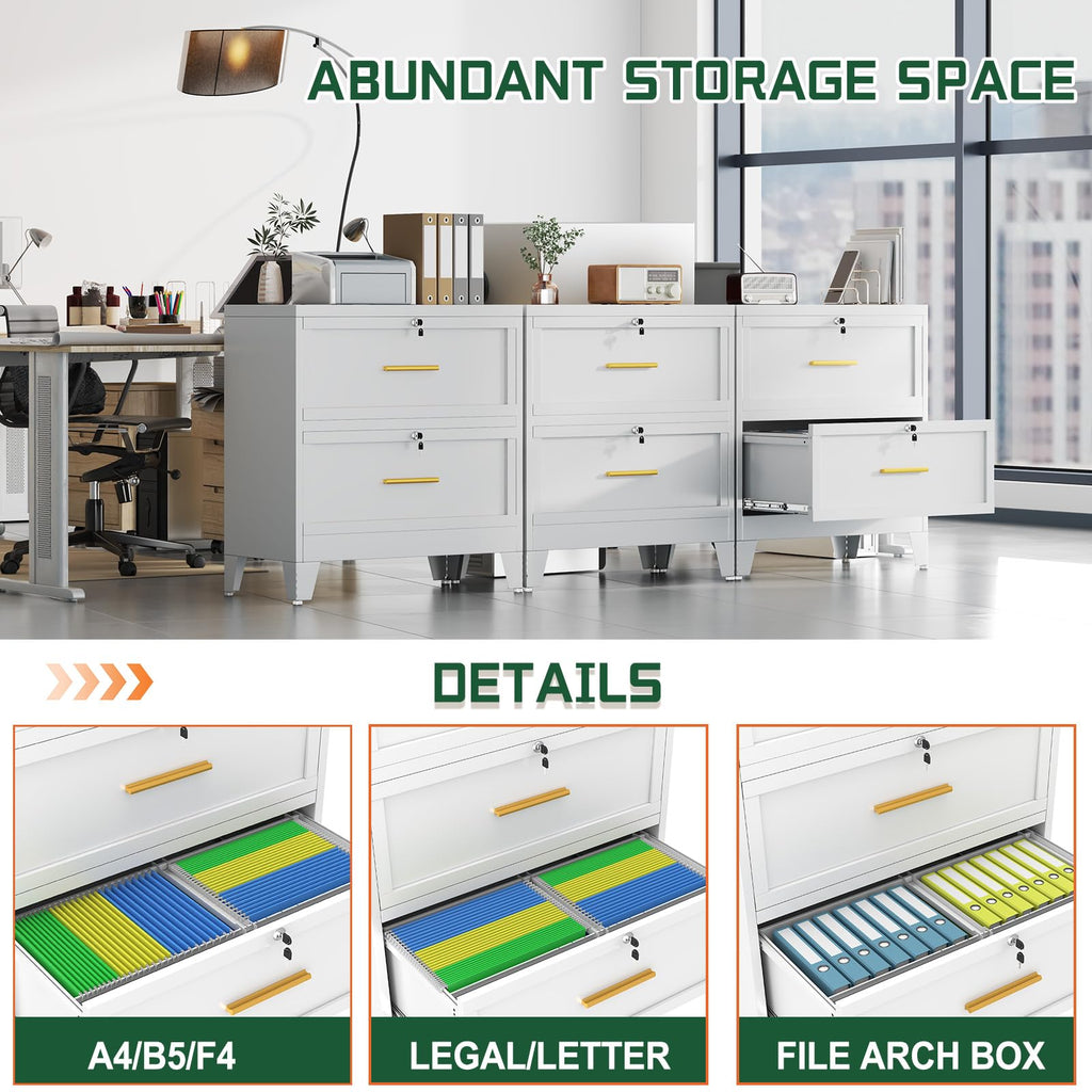 2 Drawer Metal File Cabinet with Lock V336909