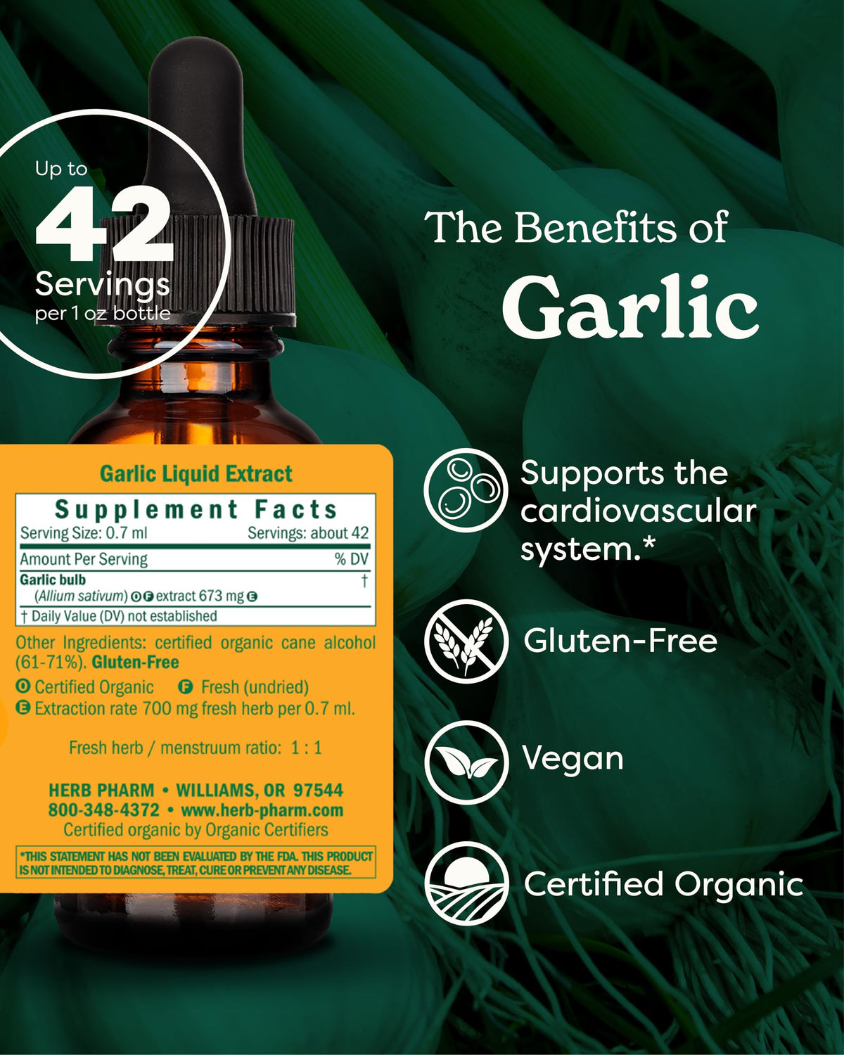 Organic Garlic Liquid Extract 1 Ounce H8597