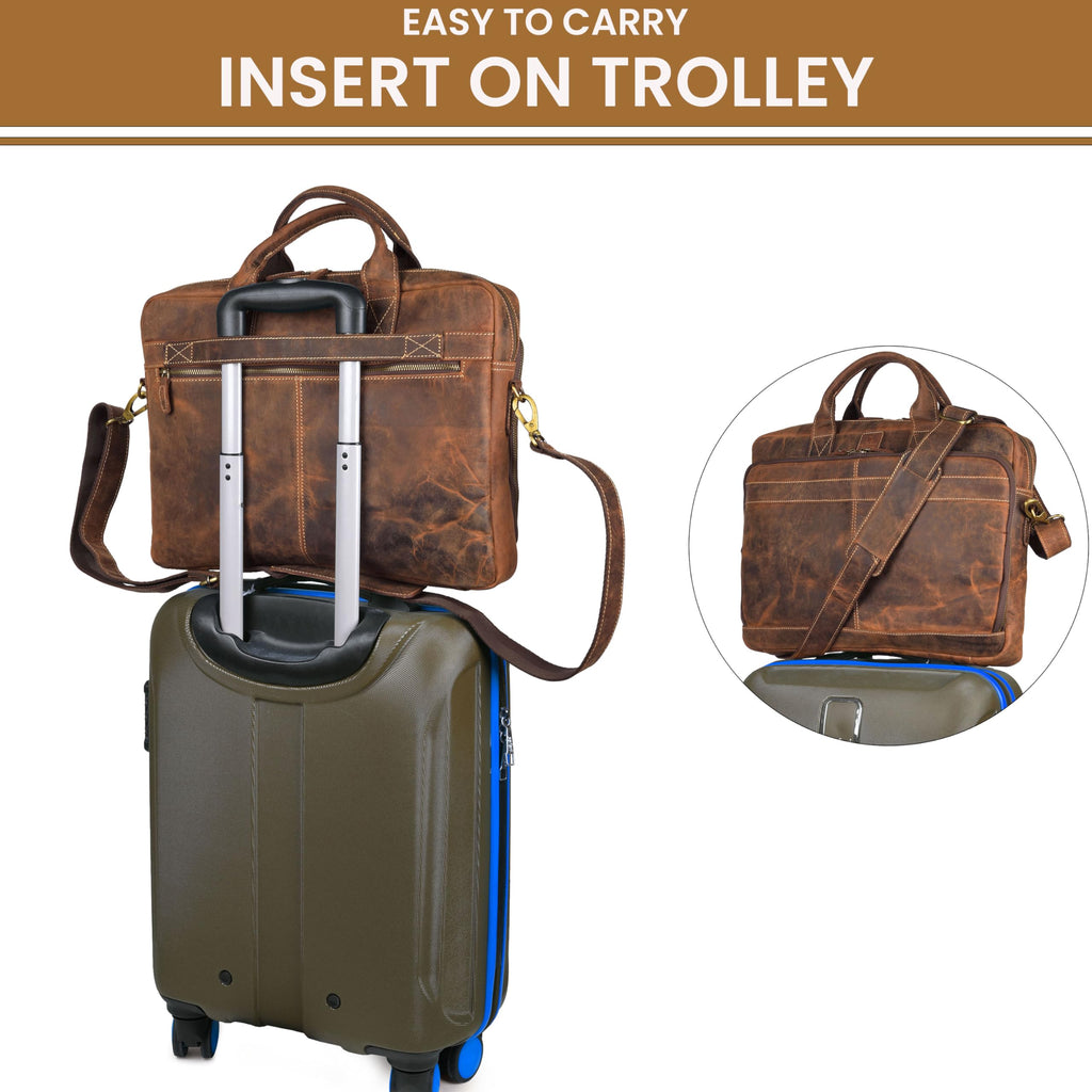 Full Grain Leather Messenger Bag S476