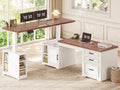 L Shaped Standing Desk with Storage I8895