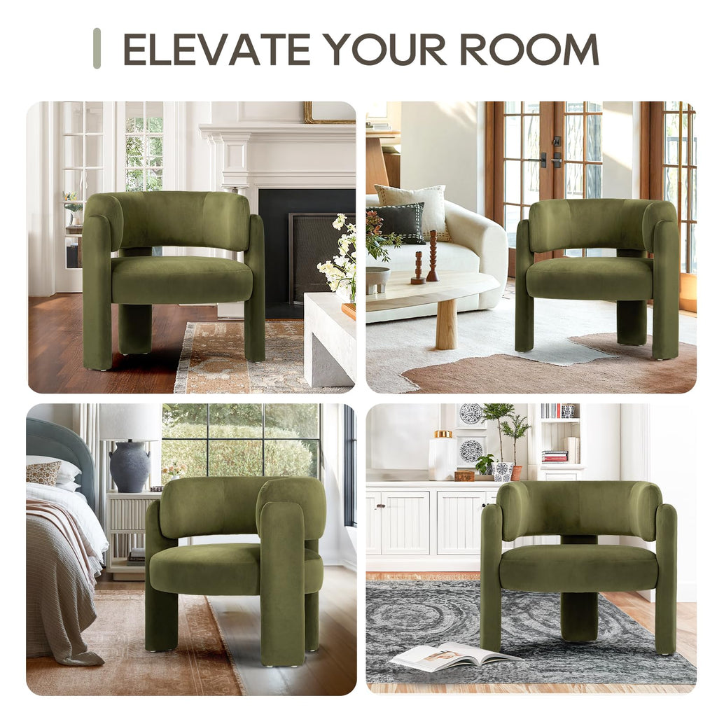 Velvet Accent Chair Set of 2 Green U557