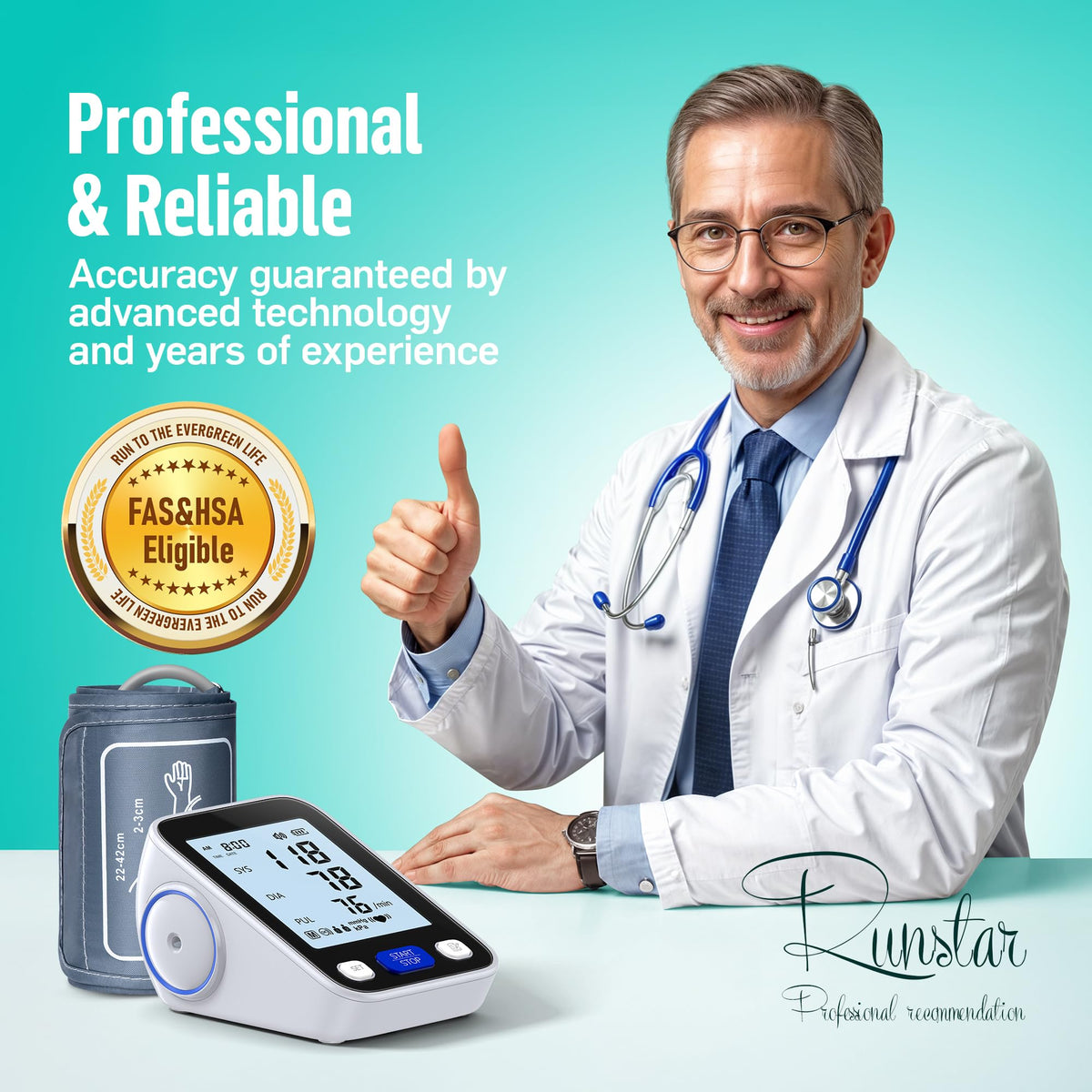 Upper Arm Blood Pressure Monitor with Wide Range Cuff A790