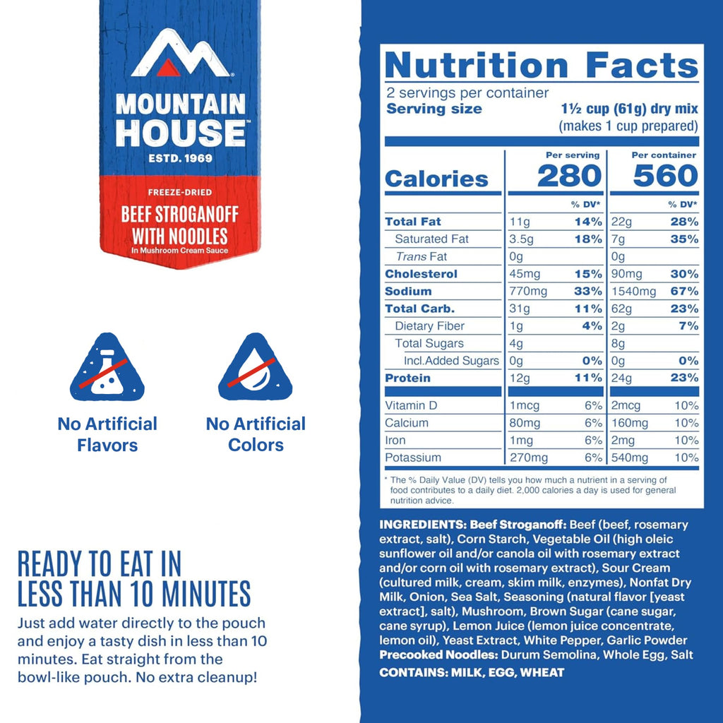 Freeze-Dried Dinner Entree 4 Servings 2-Pack Z7414