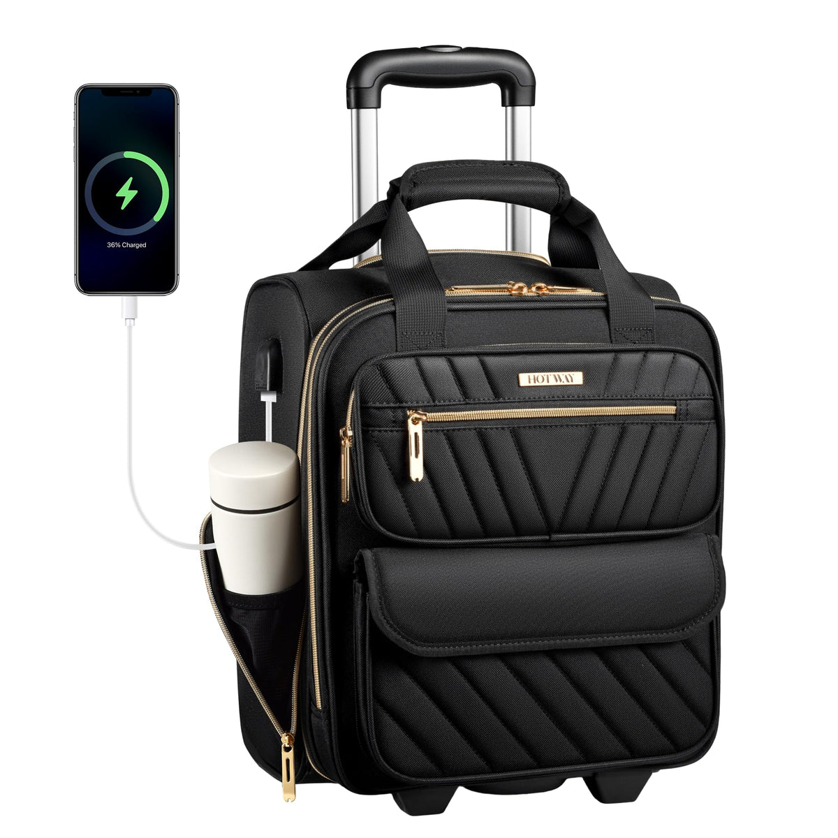 16” Softside Underseat Carry On Luggage with Wheels T972300