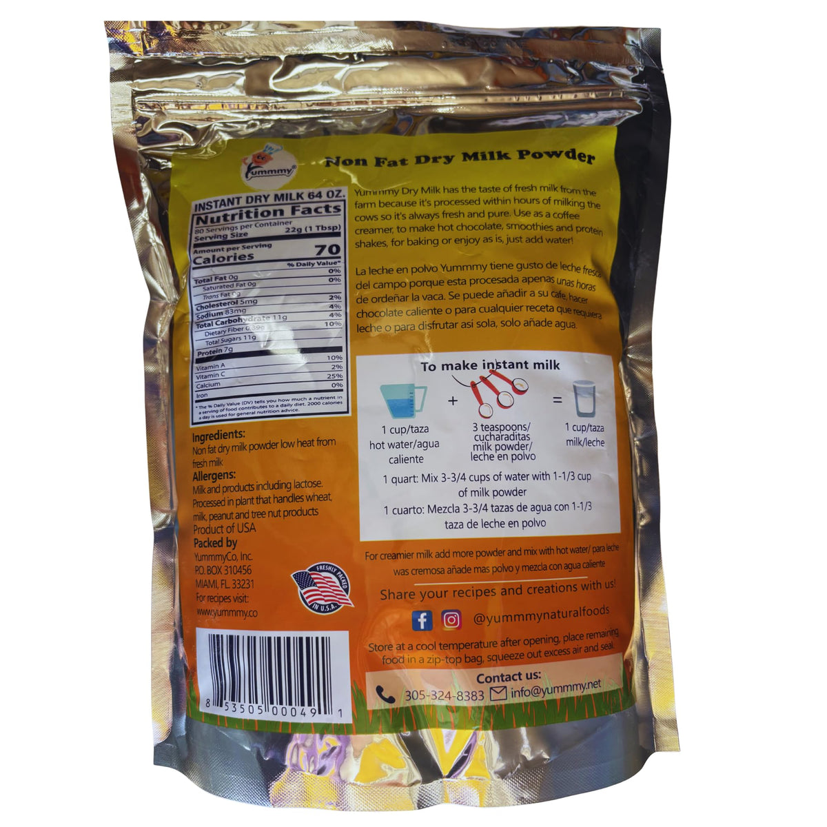 64 oz Instant Nonfat Powdered Dry Milk E273110