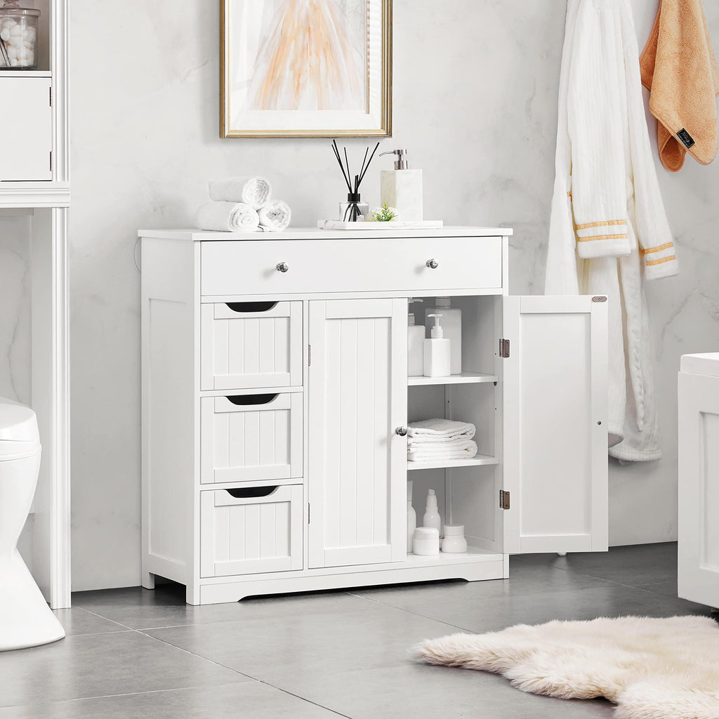 White 4 Drawer 2 Door Bathroom Storage Cabinet P449452