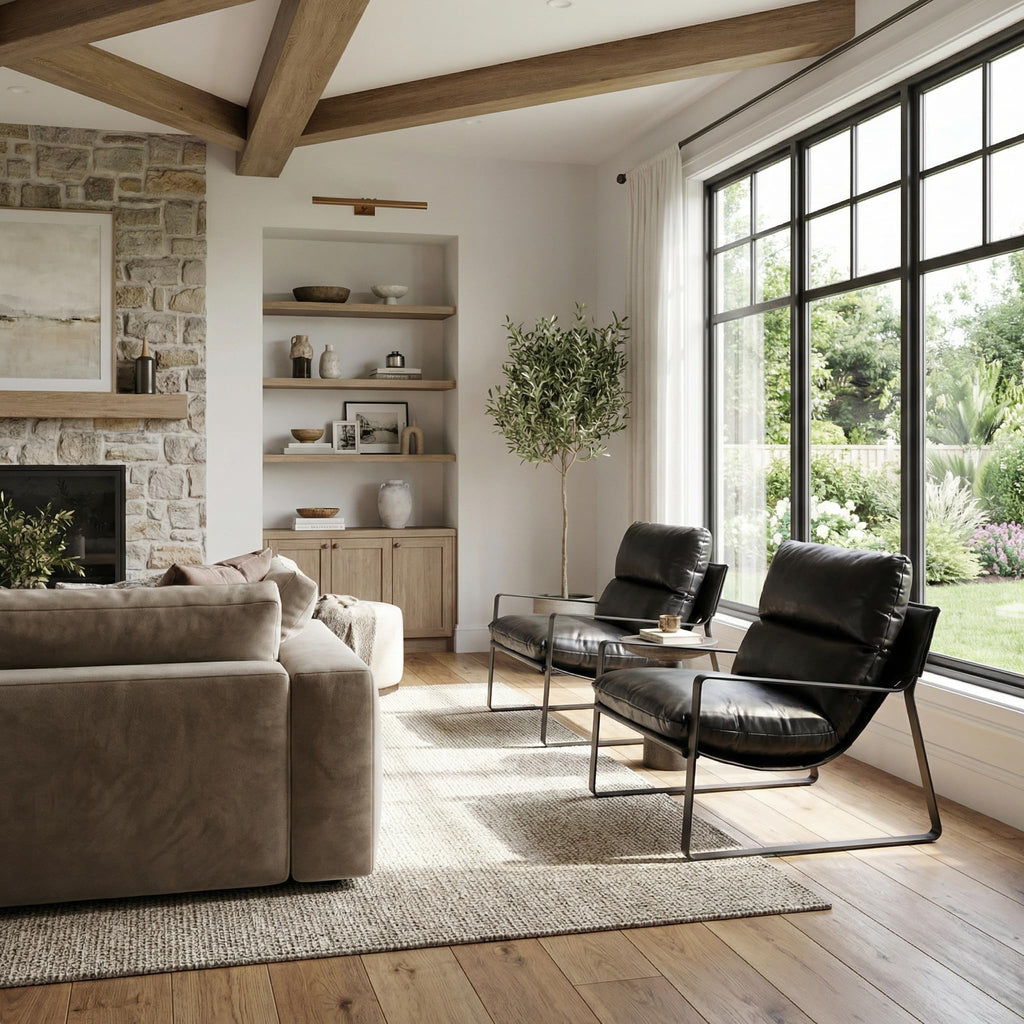 Black PU Leather Accent Armchair H27649