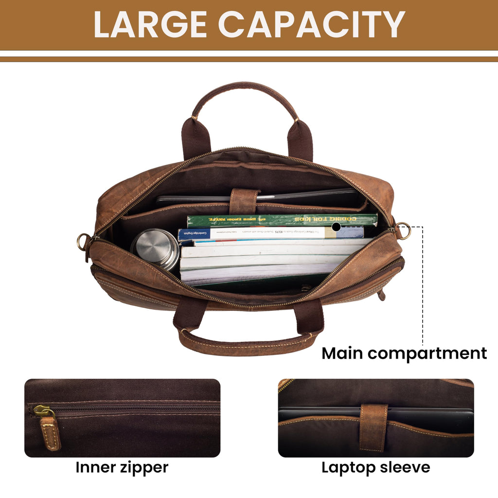 Full Grain Leather Messenger Bag S476