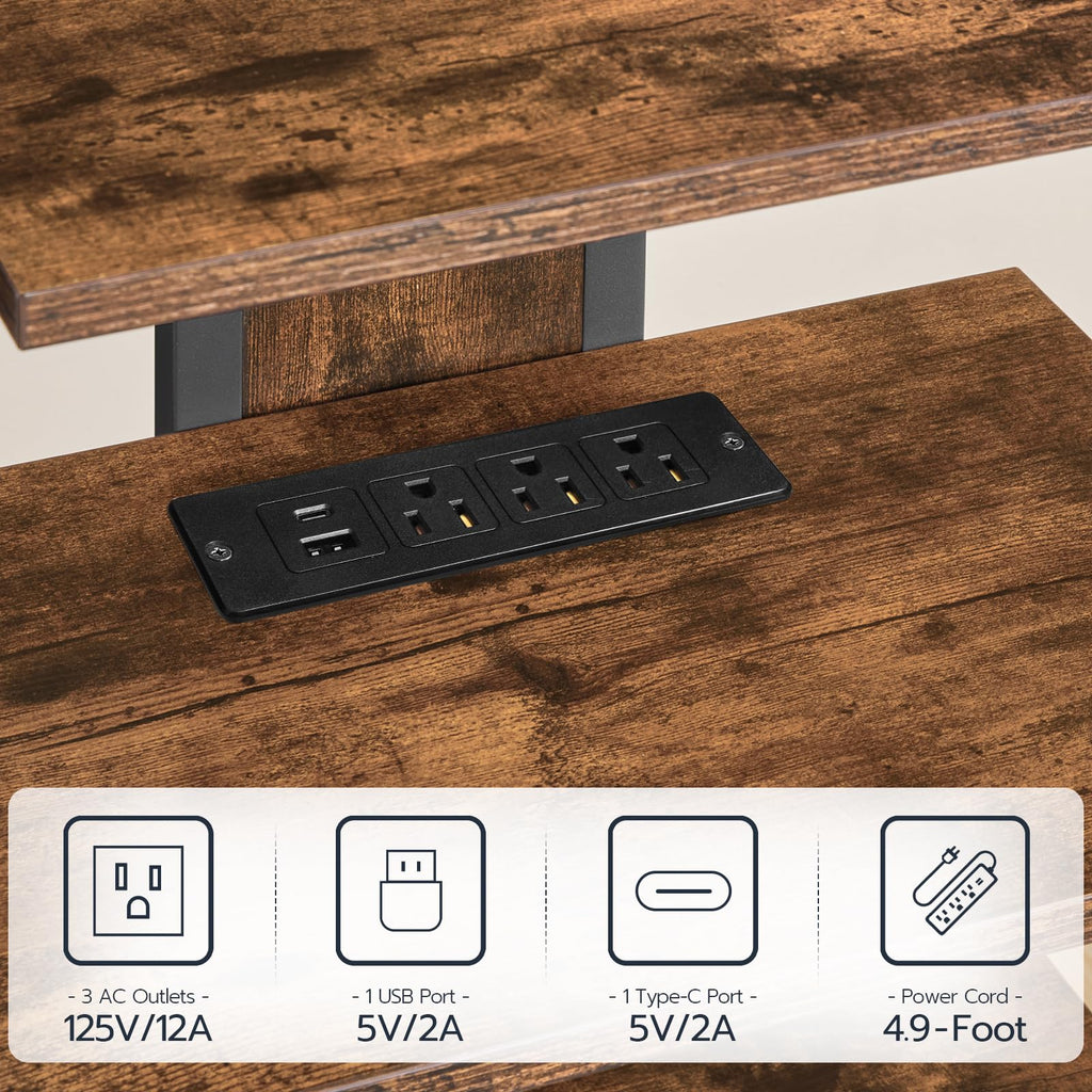 4-Tier Media Stand with Charging Station & LED Light P29777
