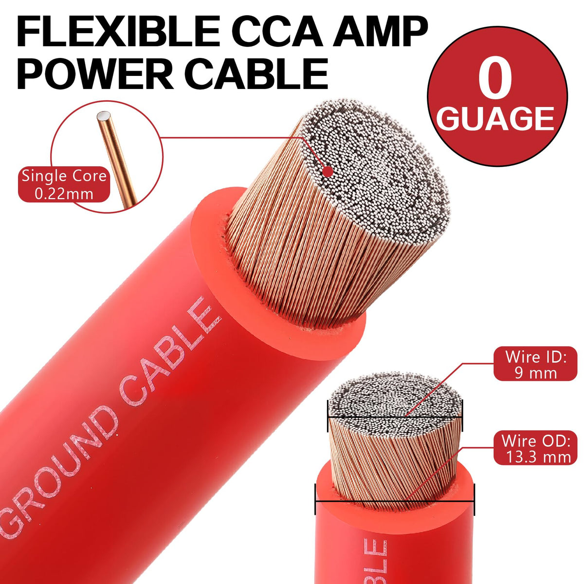 0 Gauge CCA Amplifier Wiring Kit J456