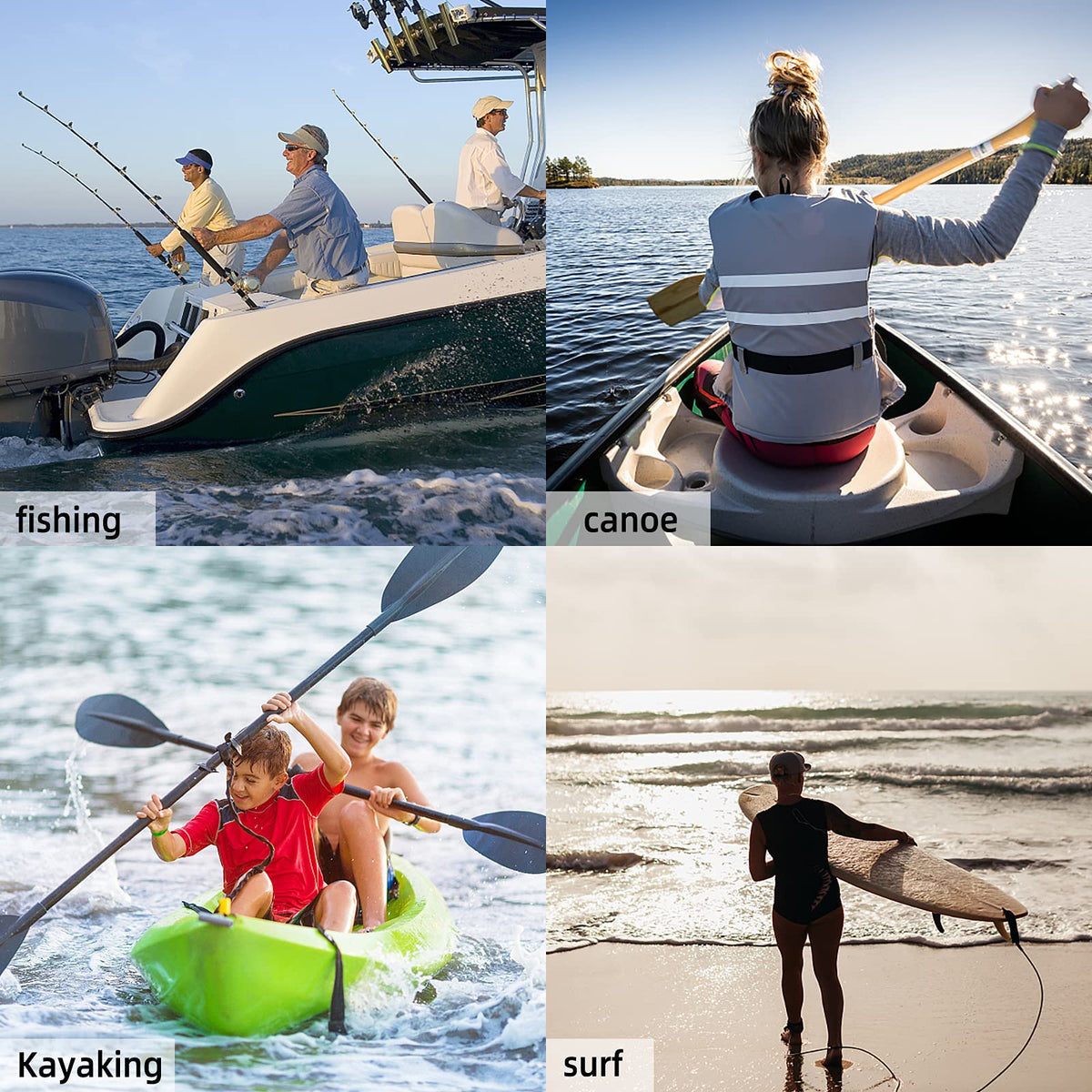 Kayaking Paddle Leash Tether 1 Pack Stretchable Coiled Lanyard Black P804339
