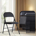 Black Folding Chairs 10-Pack Padded Heavy Duty Steel Frame C924517
