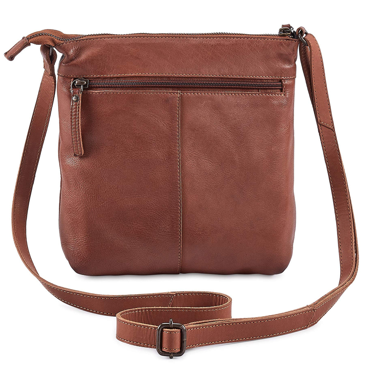 Small Genuine Leather Crossbody Bag with Adjustable Strap P6281