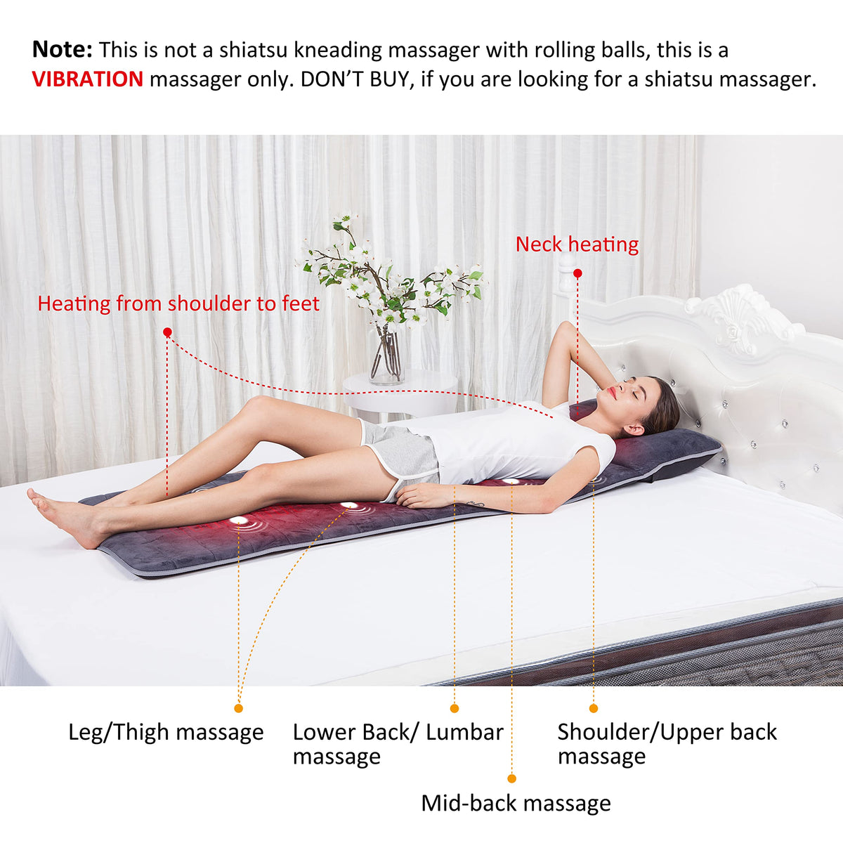 Full Body Massage Mat with Heat W395