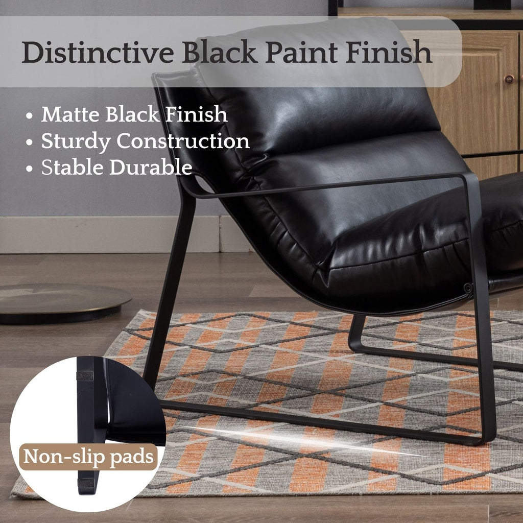 Black PU Leather Accent Armchair H27649