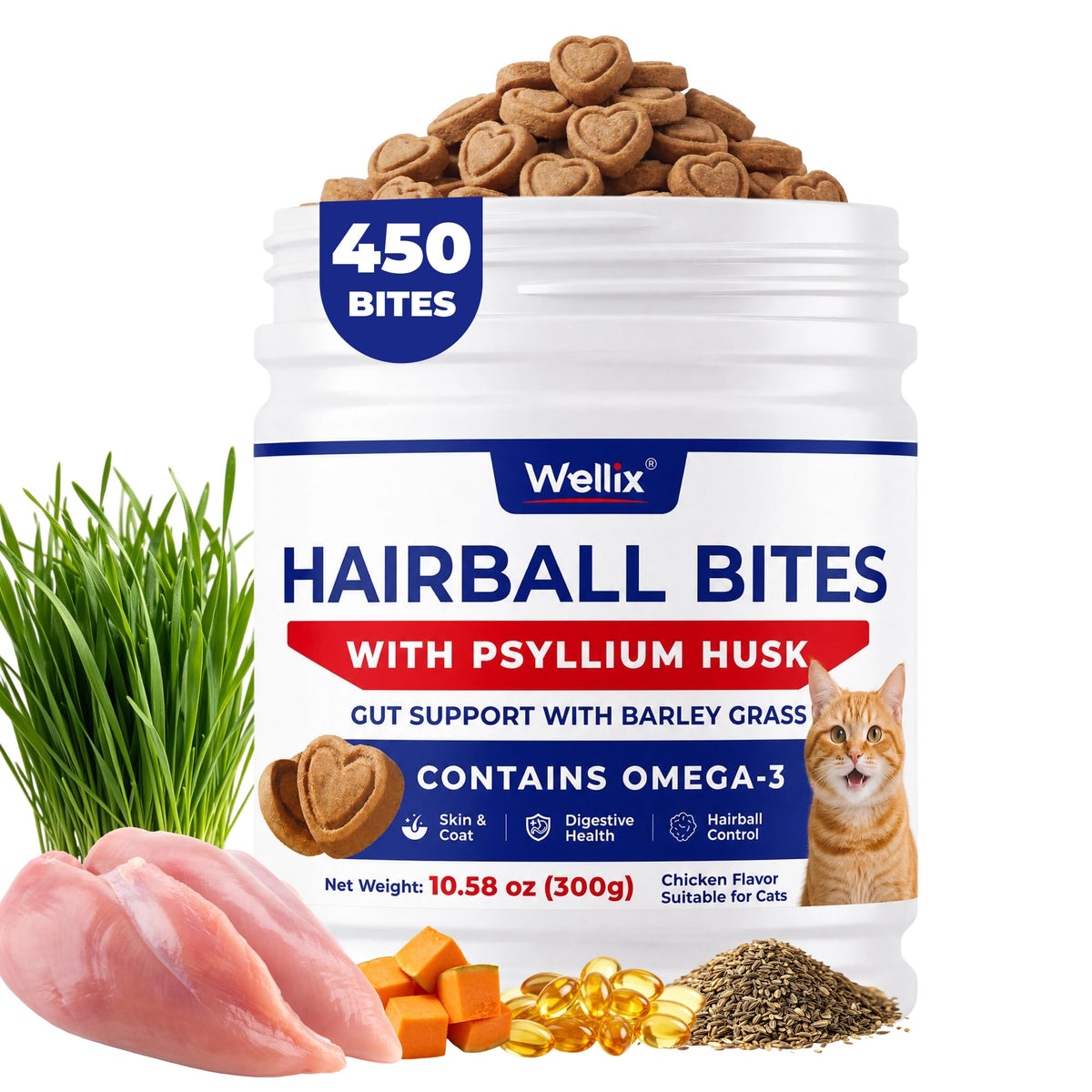 10.58 oz Hairball Bites for Cats W602225