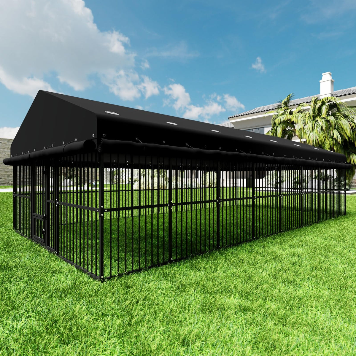 10x20x6.5 FT Heavy-Duty Metal Outdoor Dog Kennel M3830