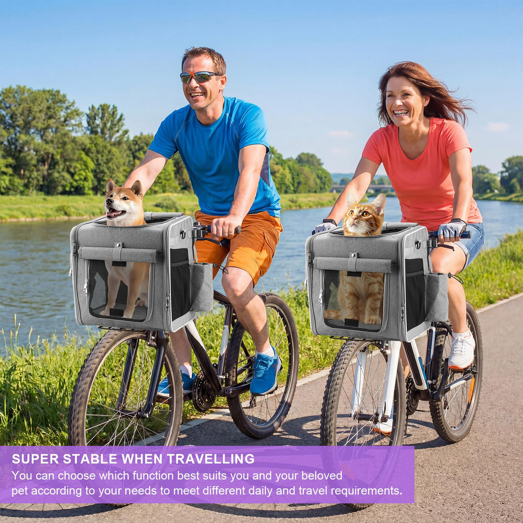 Expandable Dog Bike Basket with Mounting Bracket Q3107
