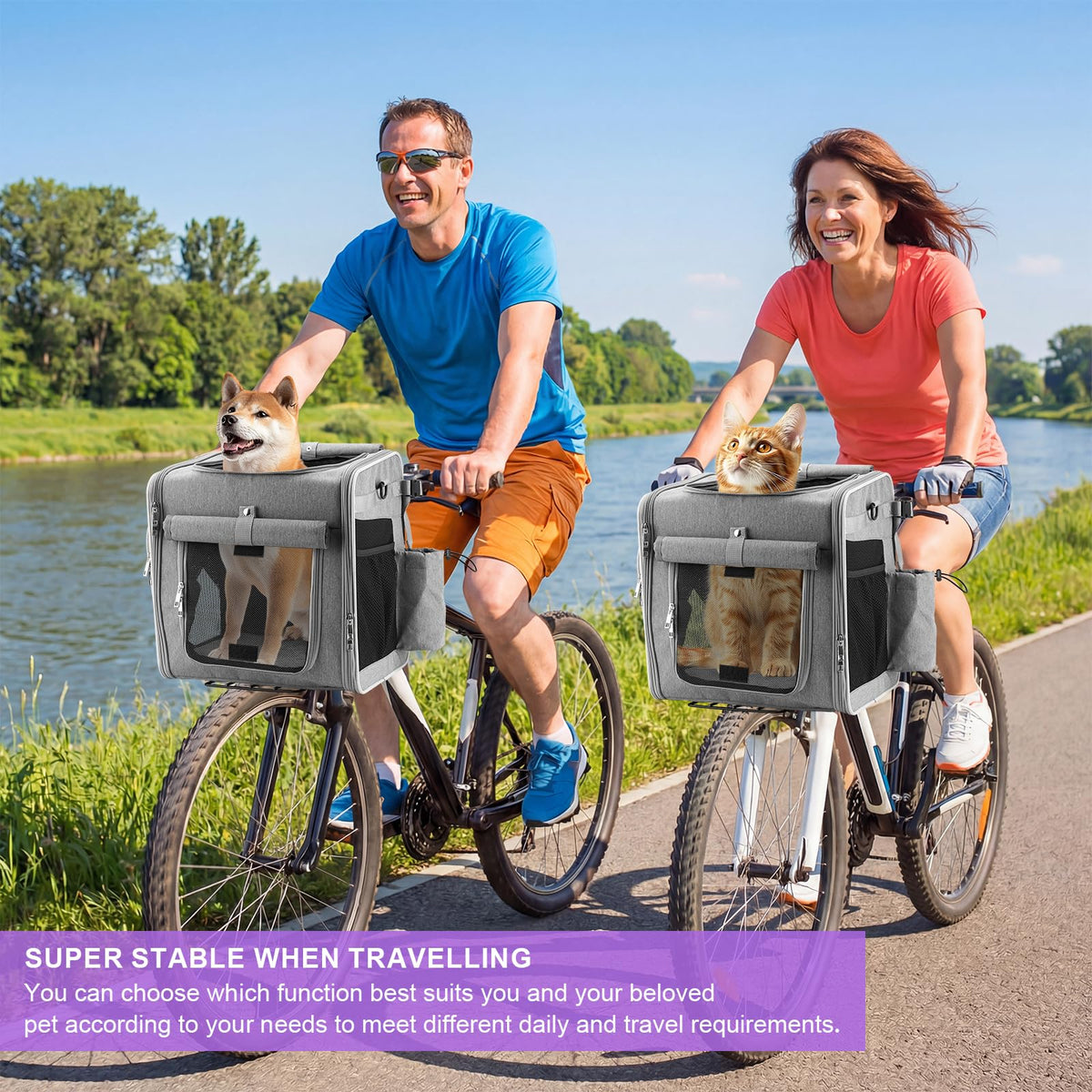 Expandable Dog Bike Basket with Mounting Bracket Q3107