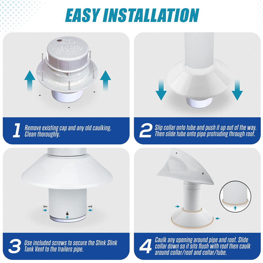 White 1 Pack RV Rotating Sewer Vent K5548