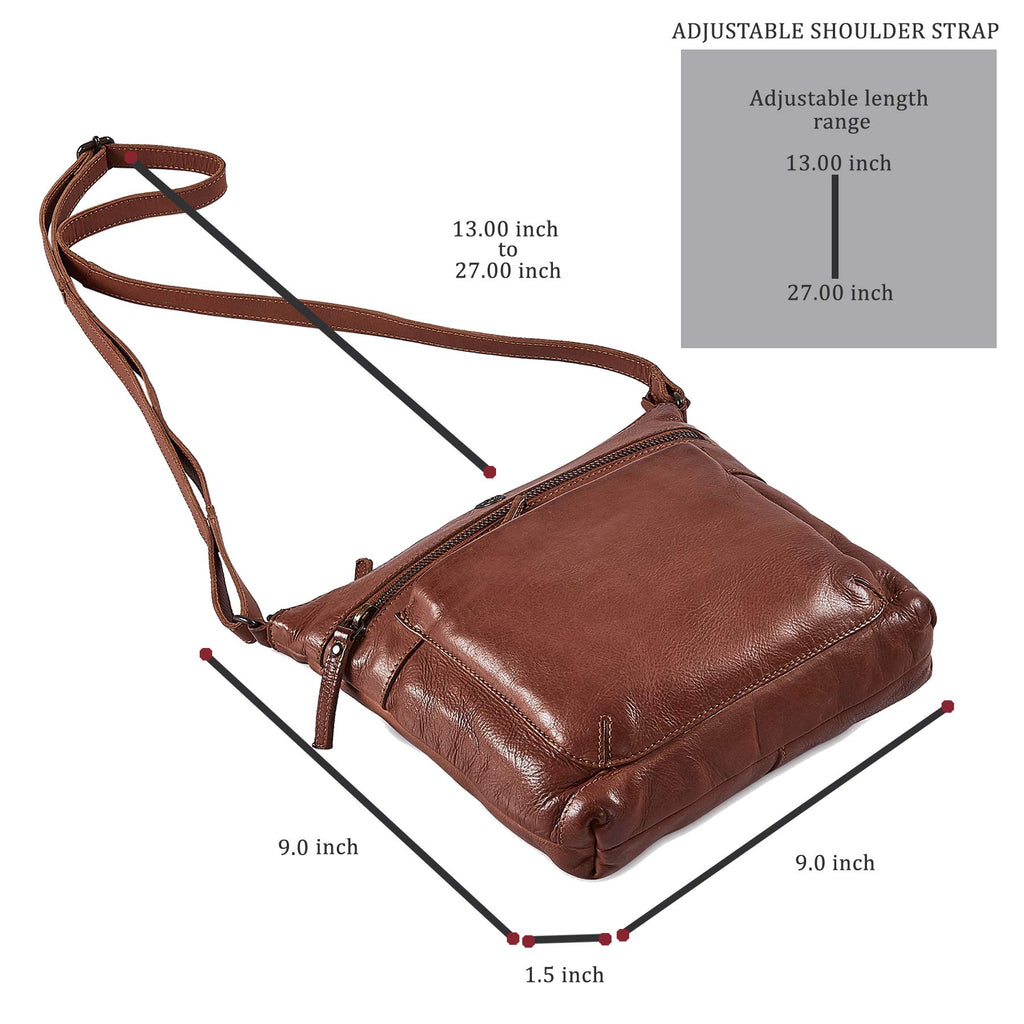 Small Genuine Leather Crossbody Bag with Adjustable Strap P6281