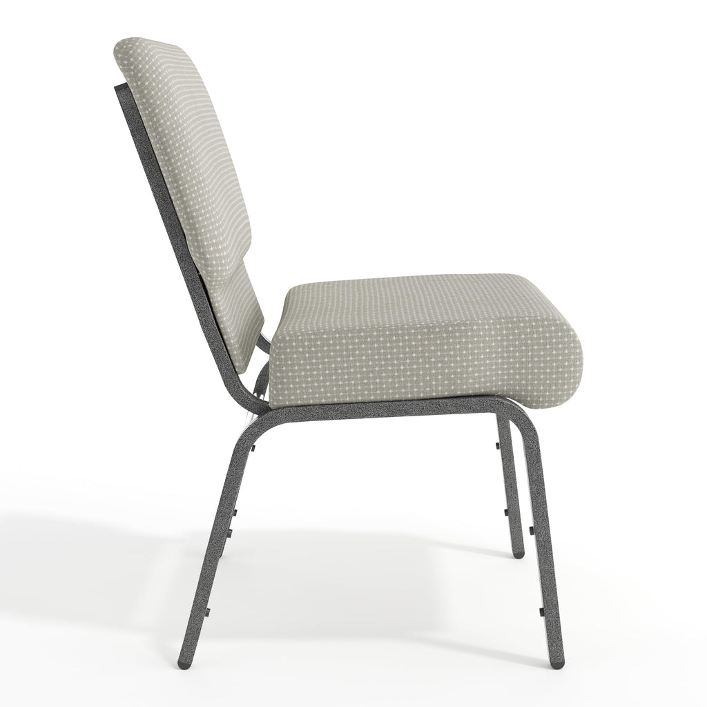 Gray Dot Fabric Stacking Church Chair Y190