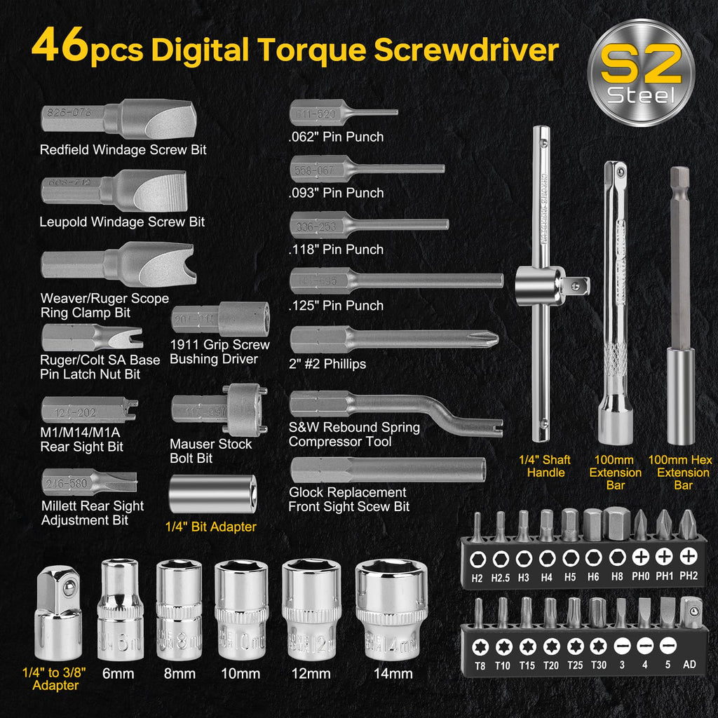 46-Pc Digital Torque Screwdriver Set R3071