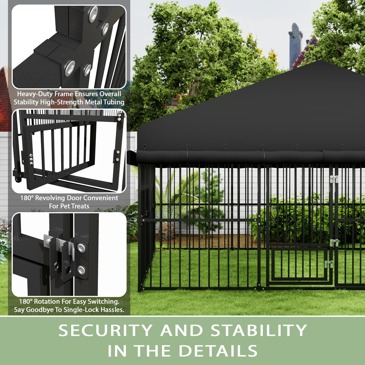 10x20x6.5 FT Heavy-Duty Metal Outdoor Dog Kennel M3830