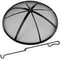 30 Inch Round Fire Pit Screen with Handle & Poker W93403