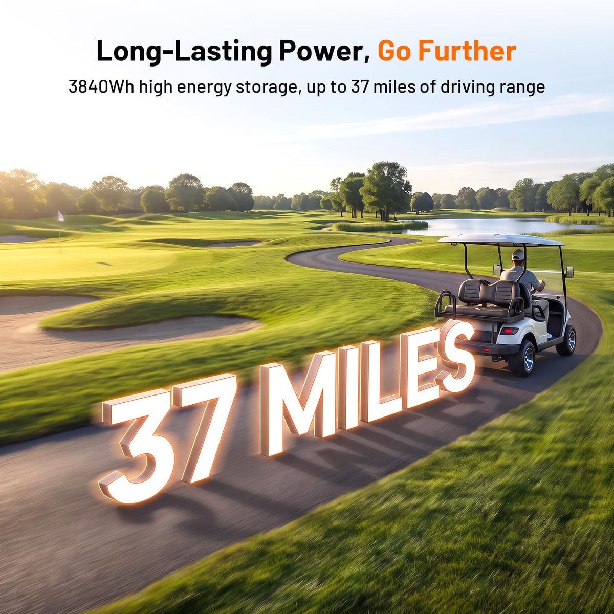 36V 100Ah LiFePO4 Golf Cart Battery with 200A BMS T430