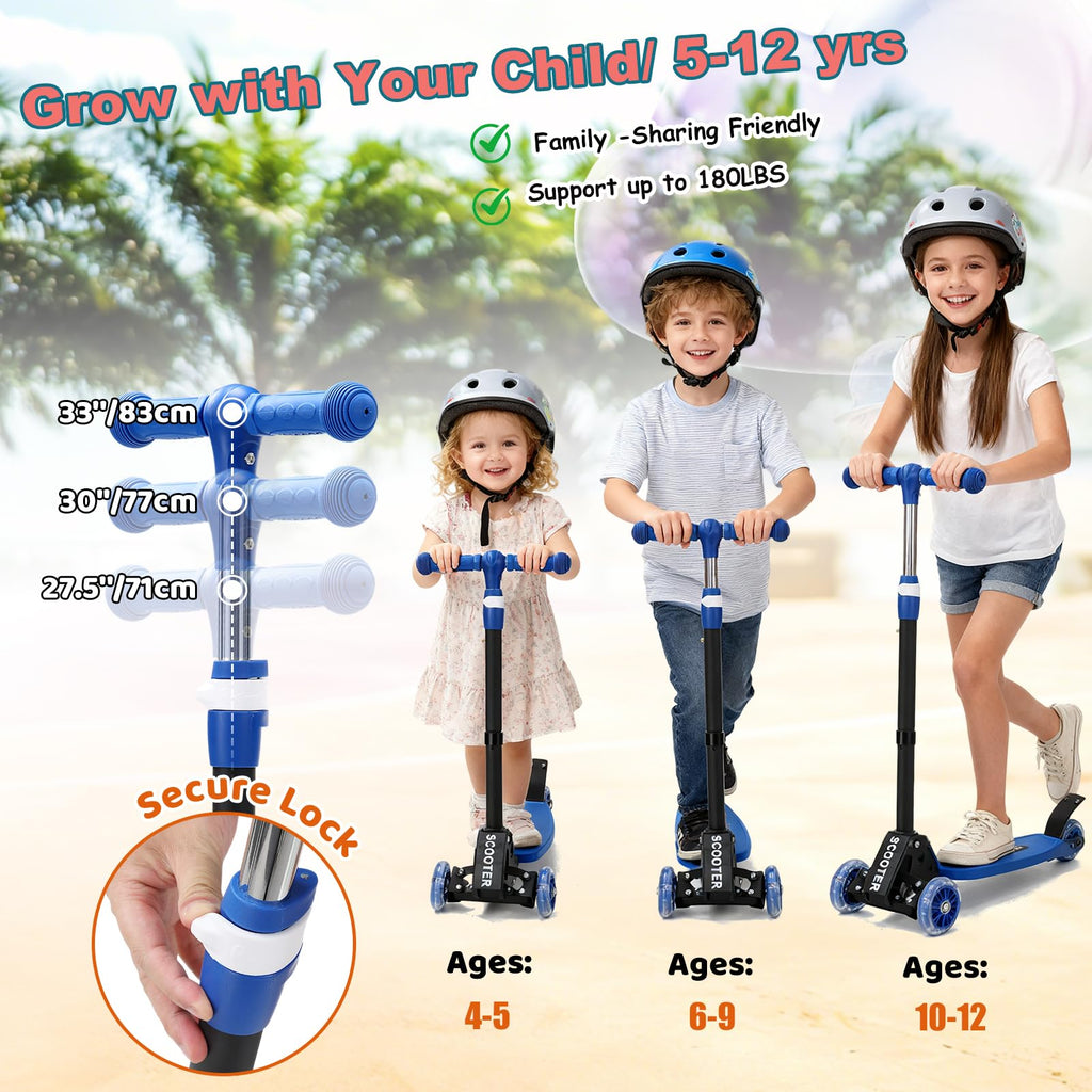 3 Wheel Kids Scooter with LED Light-Up Wheels V5186