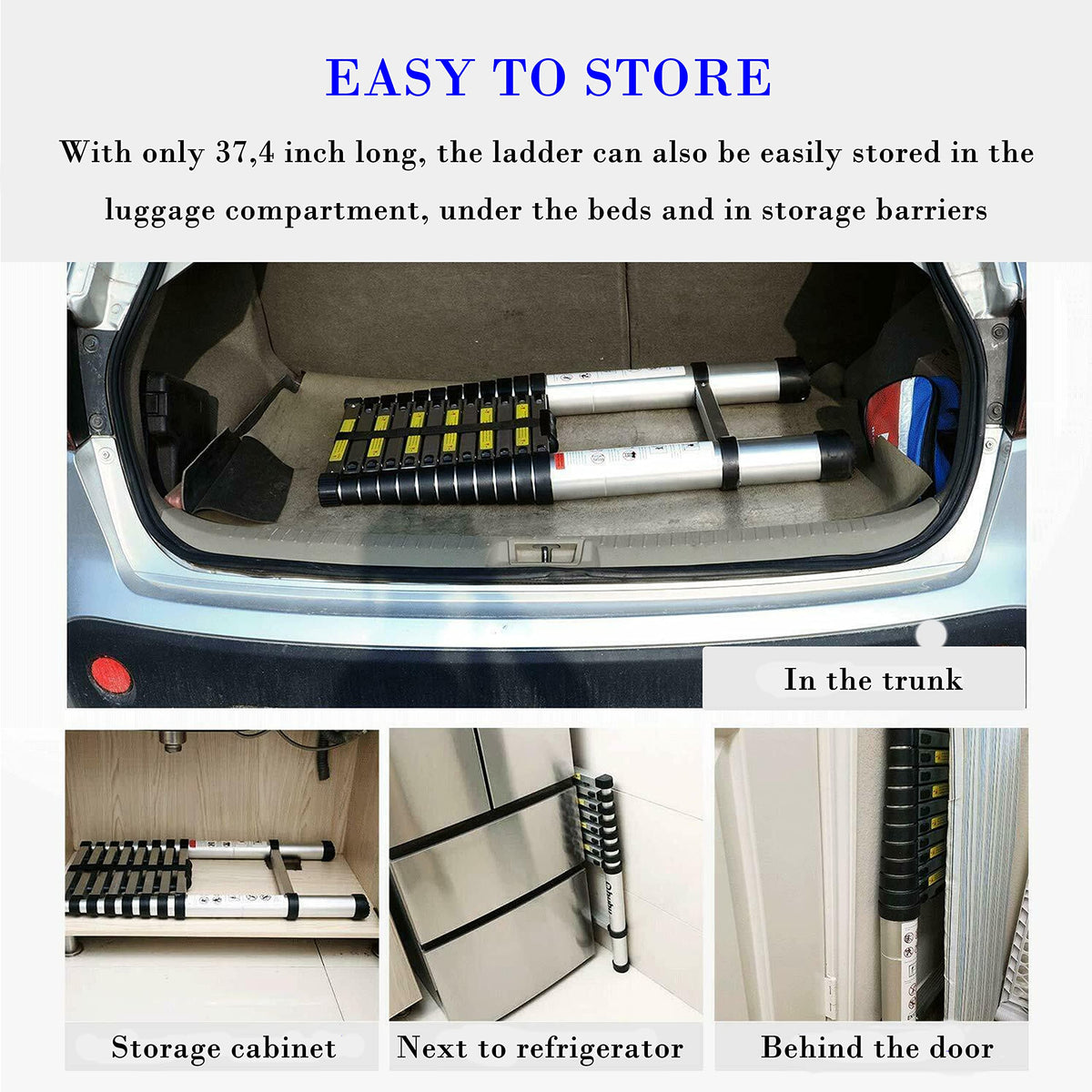 20FT Aluminum Telescoping Ladder 330 lbs Capacity F3465