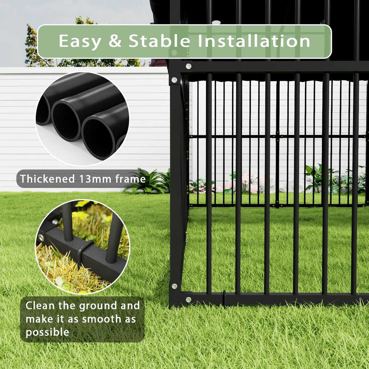10x20x6.5 FT Heavy-Duty Metal Outdoor Dog Kennel M3830
