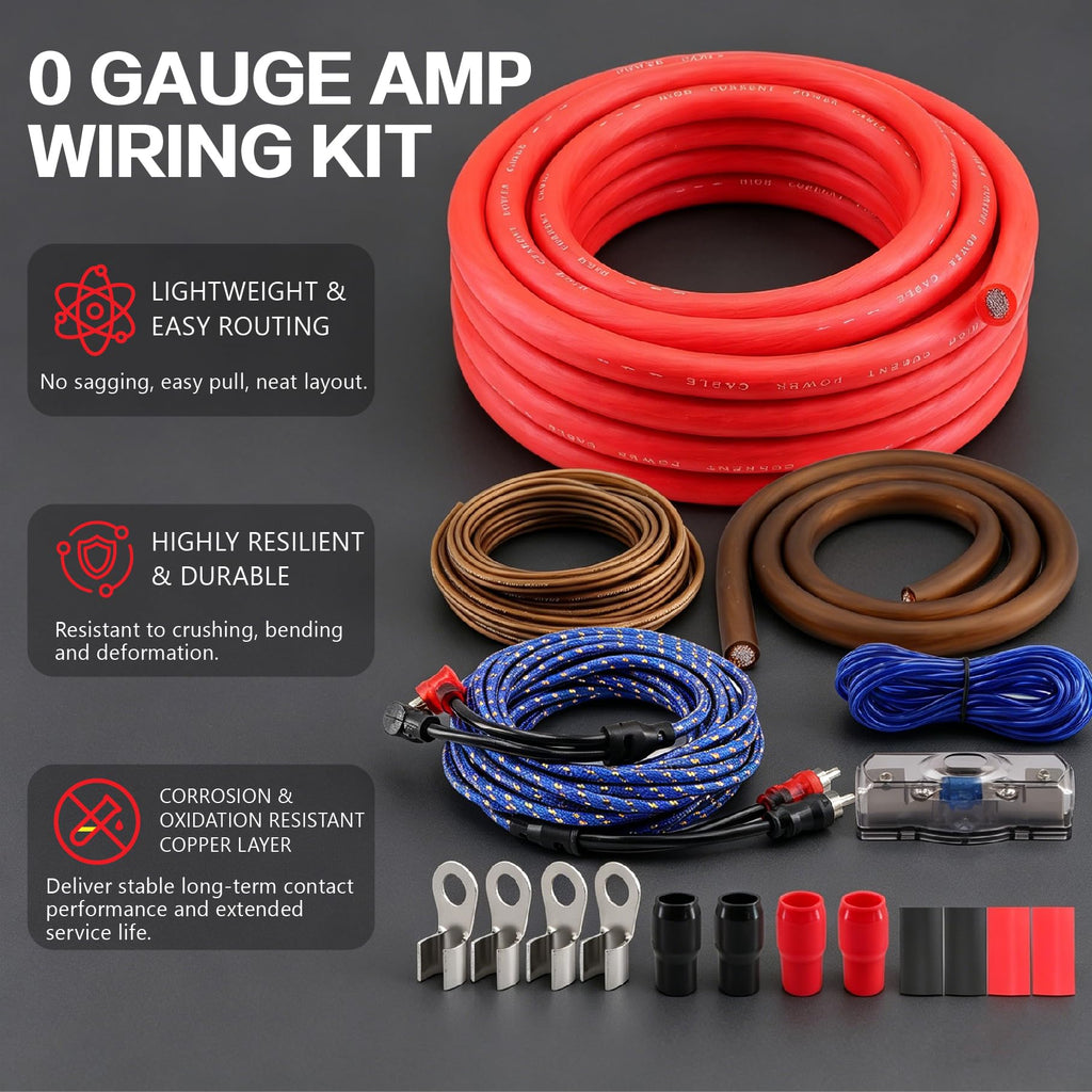 0 Gauge CCA Amplifier Wiring Kit J456