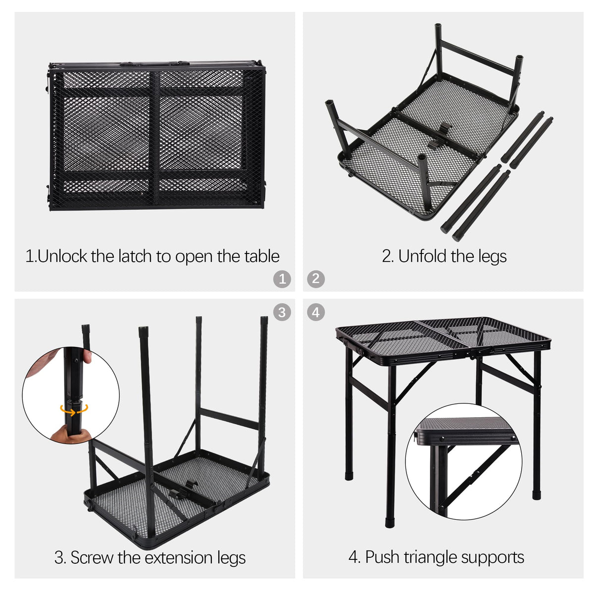 Portable Small Folding Metal Camping Table 23” x 15” M17180