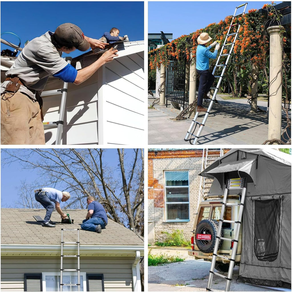 16.5FT Aluminum Telescoping Ladder 300 lbs B38173