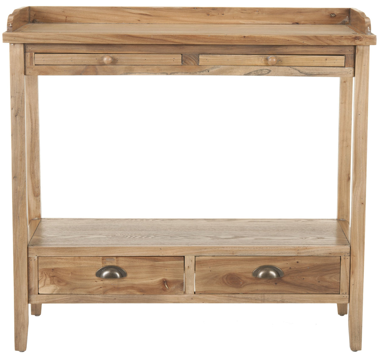Weathered Oak Console Table with Drawers & Shelf N8912