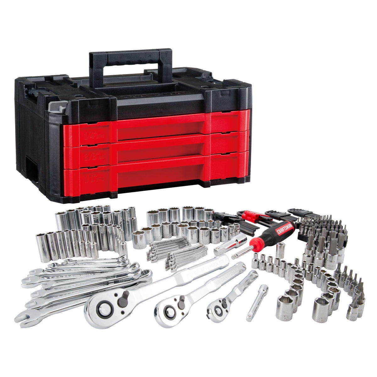 230 Pcs Mechanics Tool Set Socket Wrench Set with Toolbox A652001