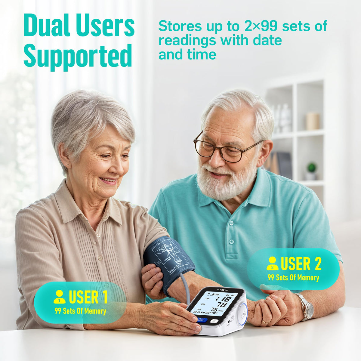 Upper Arm Blood Pressure Monitor with Wide Range Cuff A790