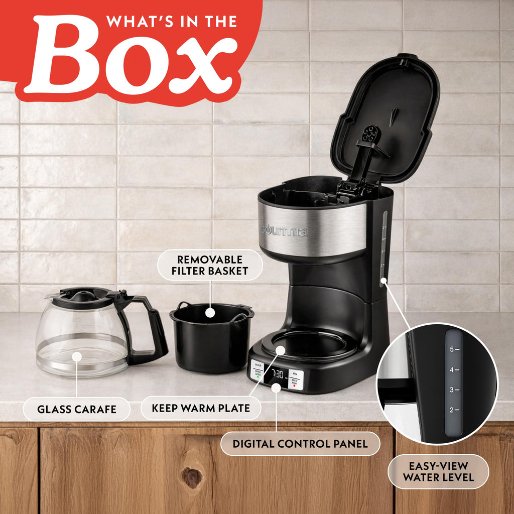 5-Cup Glass Carafe Black Drip Coffee Maker T74484